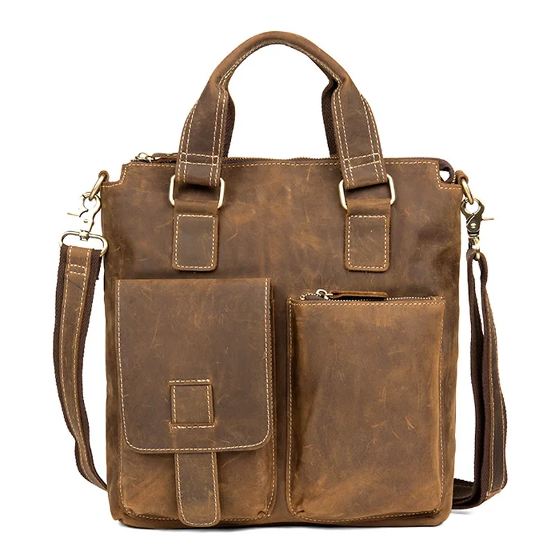 BOLEKE Crazy Horse кожаный мужской портфель дорожные сумки Портфель Мужская сумка из натуральной кожи сумка через плечо