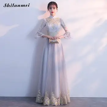 

Gold Embroidery Evening Party Dress Women Patchwork Mesh Lace Vintage Long Dresses Elegant Floral Ball Gowns Dress Vestidos 3xl