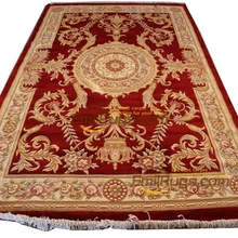 Цветочный ковер, шерстяной французский ковер с ручной вязкой, толстый плюшевый ковер 6,4 'X 9,51'