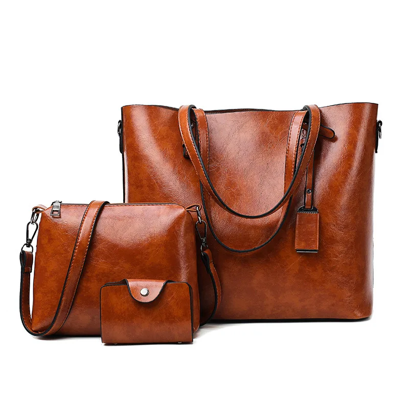 

2019 New Style Korean-style Retro Soft Leather Women's Crossbody Bag Fashion Handbag Large Capacity Different Size Bags