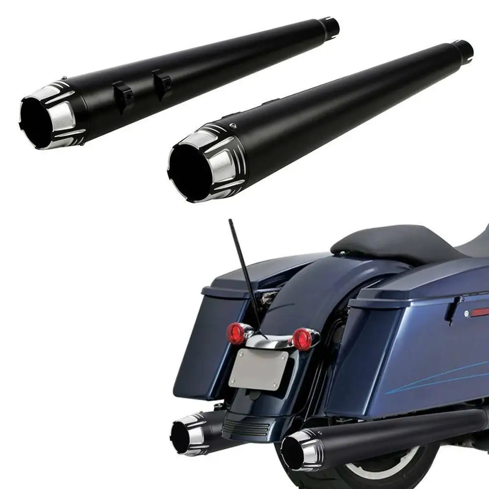 Мотоцикл мегафон слипоны глушители двойной выхлоп для Harley Touring Road King Street Glide Road Glide 1995