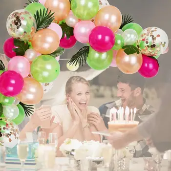 

83PCS Tropical Balloons Arch Set Jungle Beach Party Event Decoration Diy Hawaiian Birthday Wedding Balloons Garland
