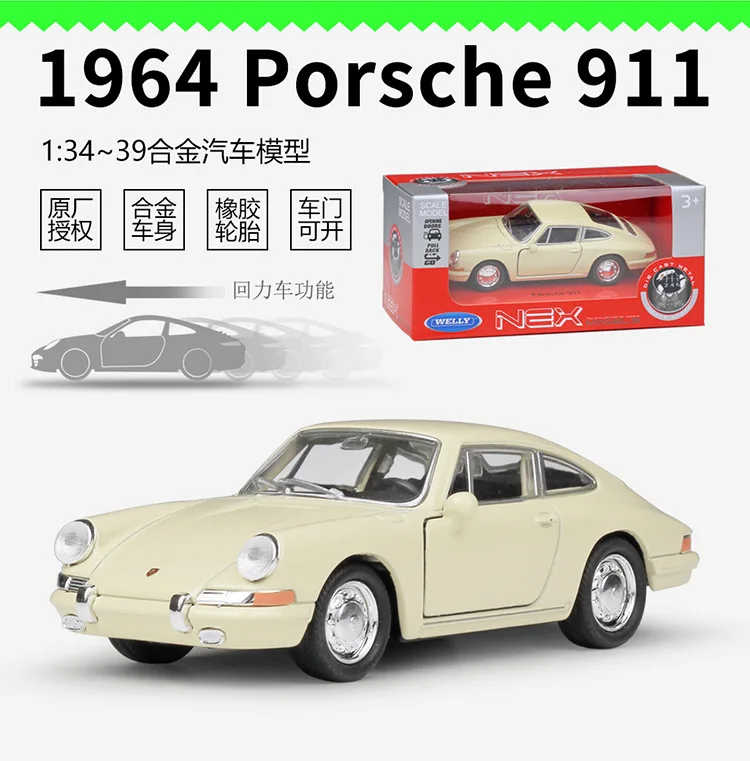 1:36 WELLY 1964 Porsche 911 литая модель автомобиля