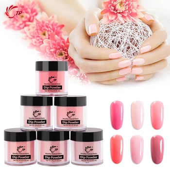 

6 box/lot Pro Nails art 10ml Nail Dip Powder 6pots/lot Gradient French Glitter Without Lamp Cure starter kit Manicure dust Pink