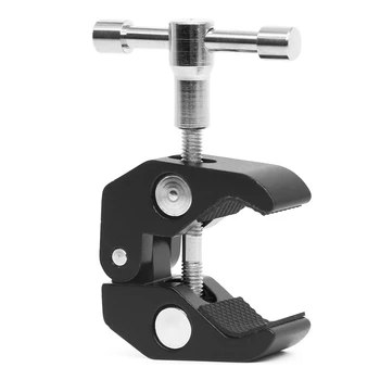 

Super Clamp with 1/4inch-20 and 3/8inch-16 Thread for Cameras, Lights, Umbrellas, Hooks, Shelves, Plate Glass, Cross Bars,Photo