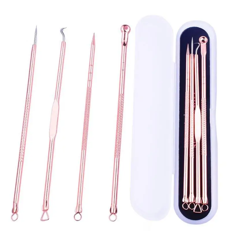 

4pcs/set Pimple Blemish Comedone Acne Extractor Remover Needles Beauty Tool