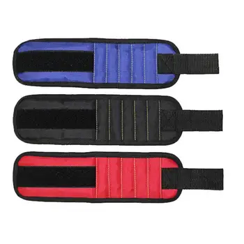 

Magnetic Wristband Portable Tool Bag with 10 Magnet Electrician Wrist Tool Belt Screws Nails Drill Bits Bracelet for Repair Tool