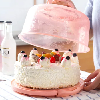 

1pc Portable Cake Box Plastic Round Cake Holder Organizer Cake Carrier for Home