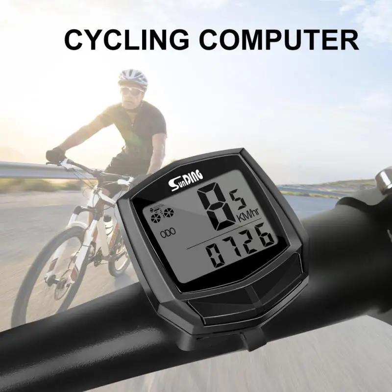 SunDing LCD Digital Waterproof Bike Computer Cycle Speedometer Wired Accessories 