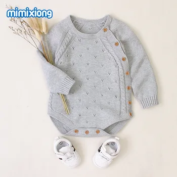 

ins pure color knitted fart clothes for boys and girls