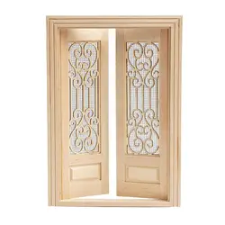Porte à Double écran 1:12 pour maison de poupée, accessoire artisanal exquis, décoration mignonne d'anniversaire, Gif O4N2 