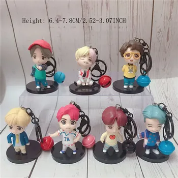 

kpop 7pcs/set Bangtan Boys Magic Shop PVC Model Pendant Key Chain Keyring JIMIN JIN SUGA J-HOPE Fans Collection b1