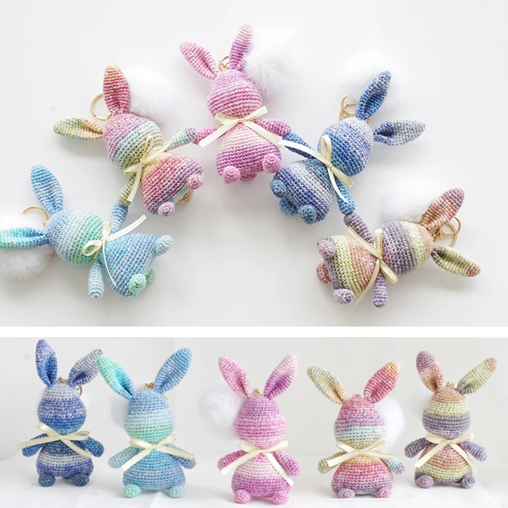 

2019 Lovely hand knitted violent rabbit Crochet toy gift the best birthday gift (finished, not diy) for wool knitted dolls