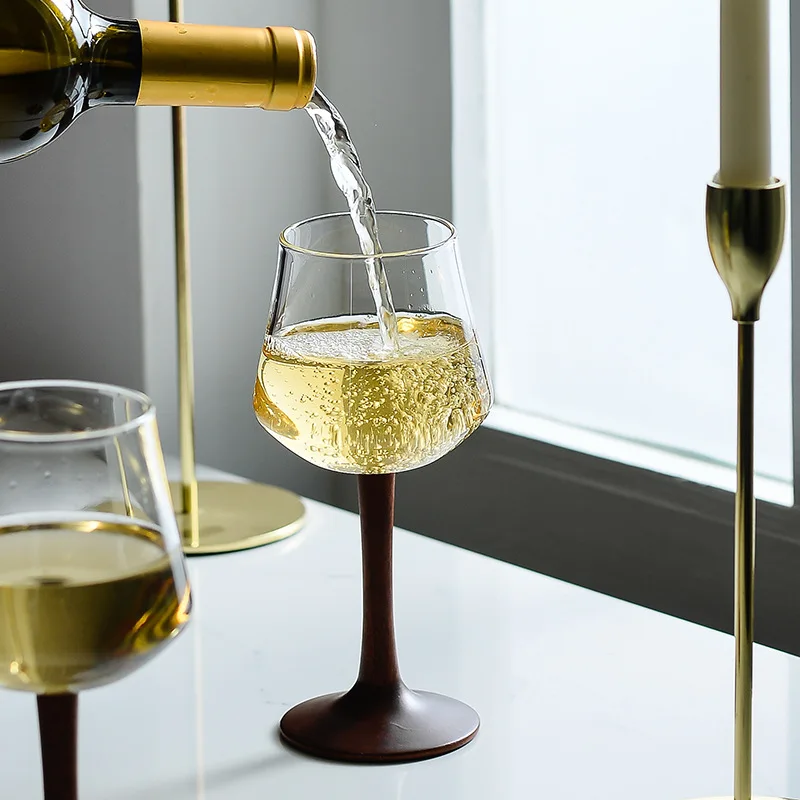 

Tall Wine Glass Characteristics Wood Glasses Goblet Business Gifts Home Gift Wine Champagne Cup Glassware Home Bar