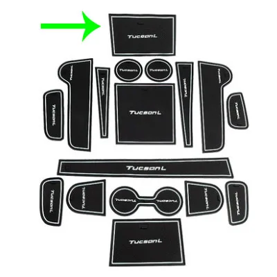 Door Groove Mats Gate Slot Pad For Hyundai Tucson NX4 2021 2022 Accessories Cup Cover Anti-slip Sticker Decoration Non-slip black white B