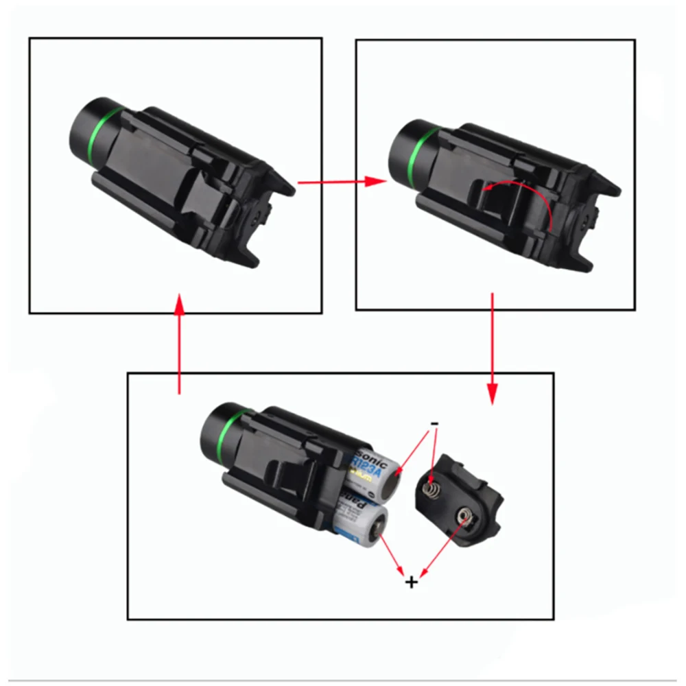 Tactical Combo Metal Green Red Dot Laser Sight LED Laser Flashlight with 20mm Rail Weaver Picatinny Fit For 20mm Rail Gun Glock-4