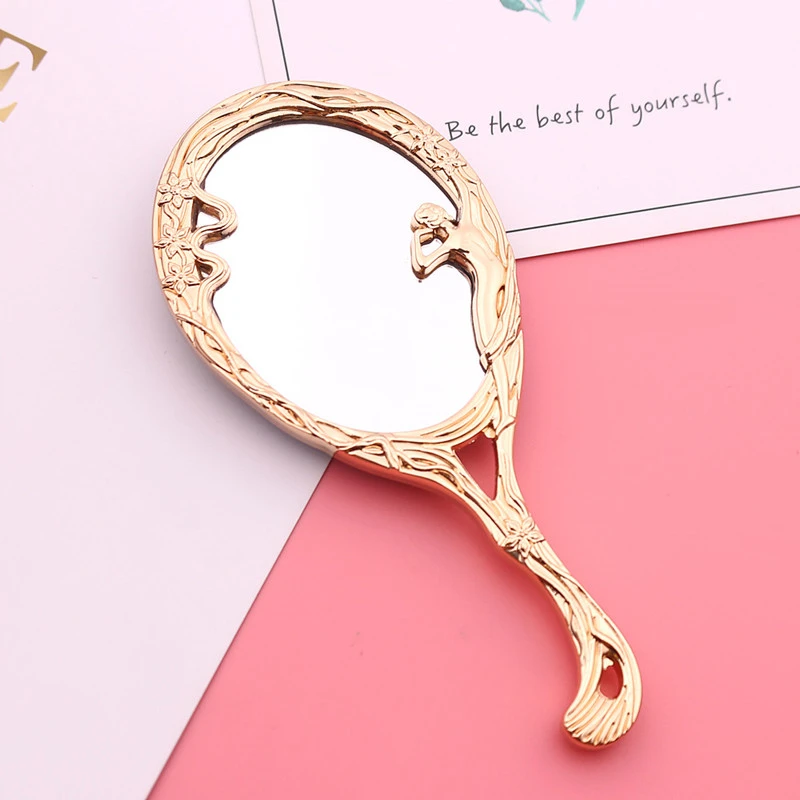 

1pcs Cute Pocket Cartoon Portable Vintage Cosmetic Mirror Make Up Mirror Hand Makeup Mirror Vanity Miror Spiegel Specchio