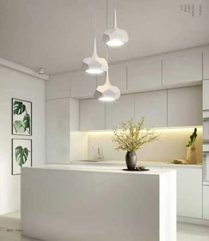 Геометрические светодиодный подвесные светильники с металлическим абажуром для