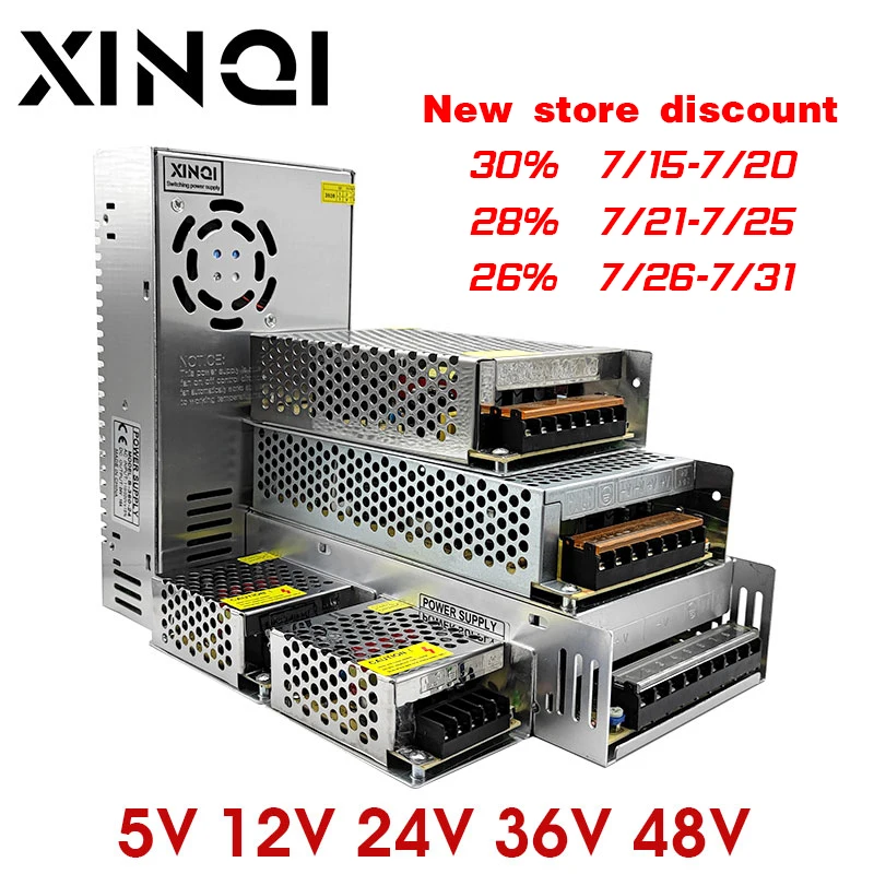 

Switching Power Supply adapt Light Transformer 5V 12V 24V 36V 48V 15W 25W 30W 60W 100W 200W 300W 15W 120W 250W 360W 500W 1000W