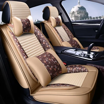 

Full Coverage PU Leather car seat cover flax fiber auto seats covers for Kia sportage mohave borrego sorento kx7 venga