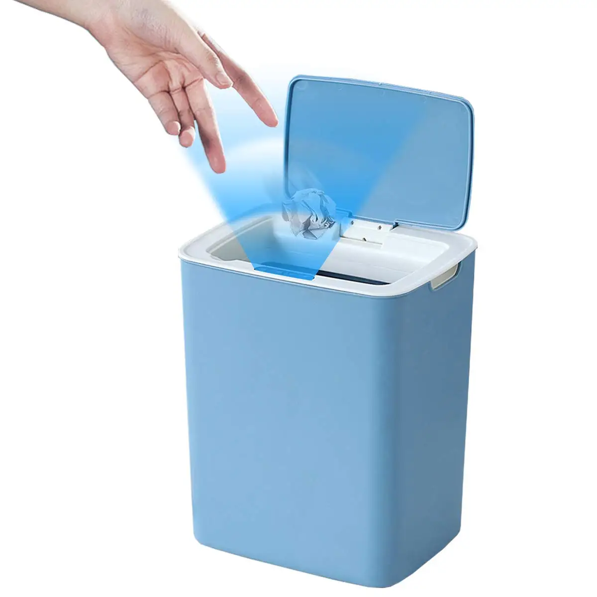 

Large Capacity Non-Touch Sensor Trash Can with Lid, Kitchen Bin, Recycling and Waste, Slim Bin for Kitchen, Living Room, Office