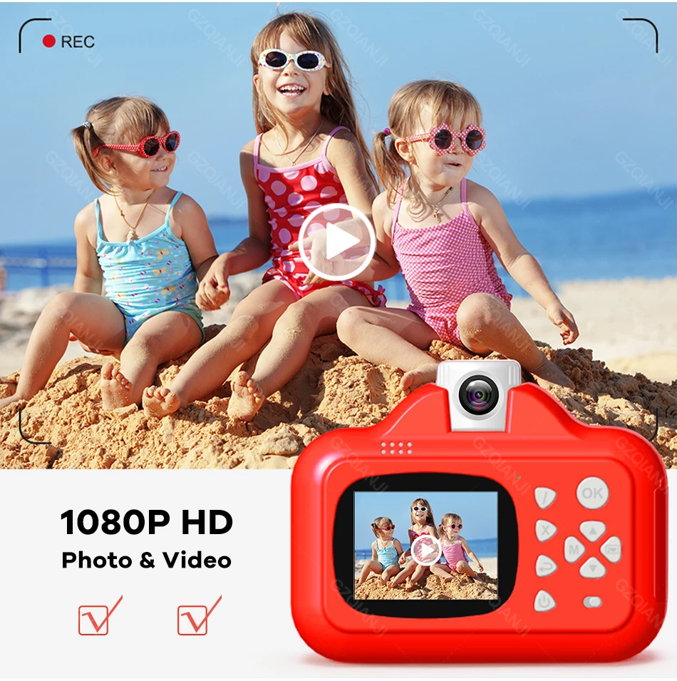 Children Camera Instant Print For Kids 1080P HD Camera With Mini Thermal Photo Printer Paper Toys Camera For Birthday Gifts bluetooth pocket printer