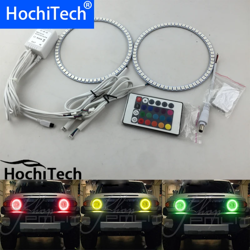 Для Toyota FJ Cruiser RGB светодиодный комплект Фар halo angel eyes аксессуары для стайлинга