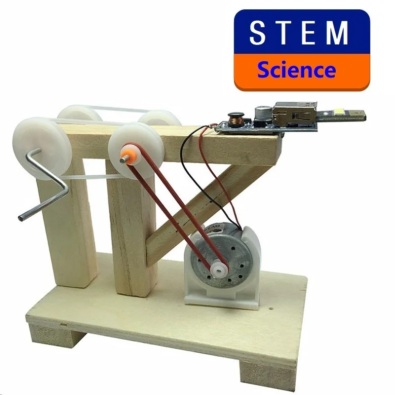 

STEM Invention Science Physic Experiment Dynamo Toy DIY Assemble Hand Manual Generator Model Kits Educational Toys for Kids Gift