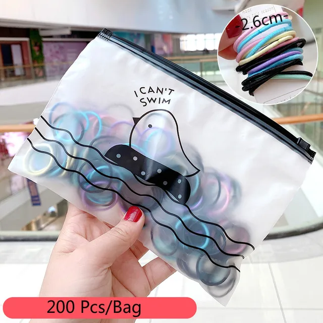 50/100/200 Pcs/Bag Children Cute Candy Cartoon Solid Elastic Hair Bands Girls Lovely Srunchies Rubber Bands Kid Hair Accessories 17-200 Pcs