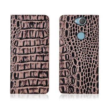 

Crocodile pattern genuine leather magnetic case card slot for Sony Xperia XA2 Ultra/Sony Xperia XA2 phone bag funda flip cover