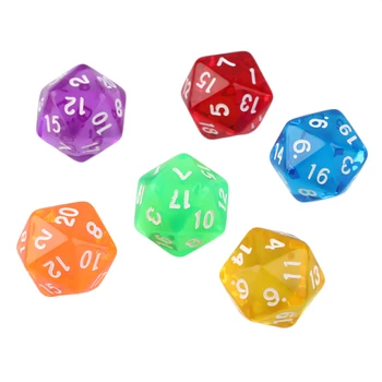 

6pcs/Set Games Multi Sides Digital Dice D20 Gaming Dices Game Playing Mixed Color Hot Sale Dropshipping