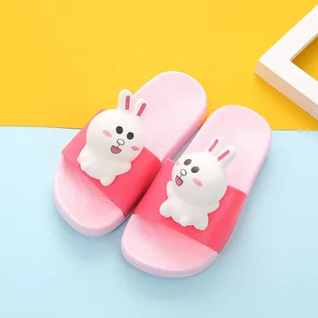 

New Cartoon Bear Kids Indoor Slippers Toddler Boys Girls Summer Home Flip Flop Baby Bedroom Shoes Children Beach Wear Sandals