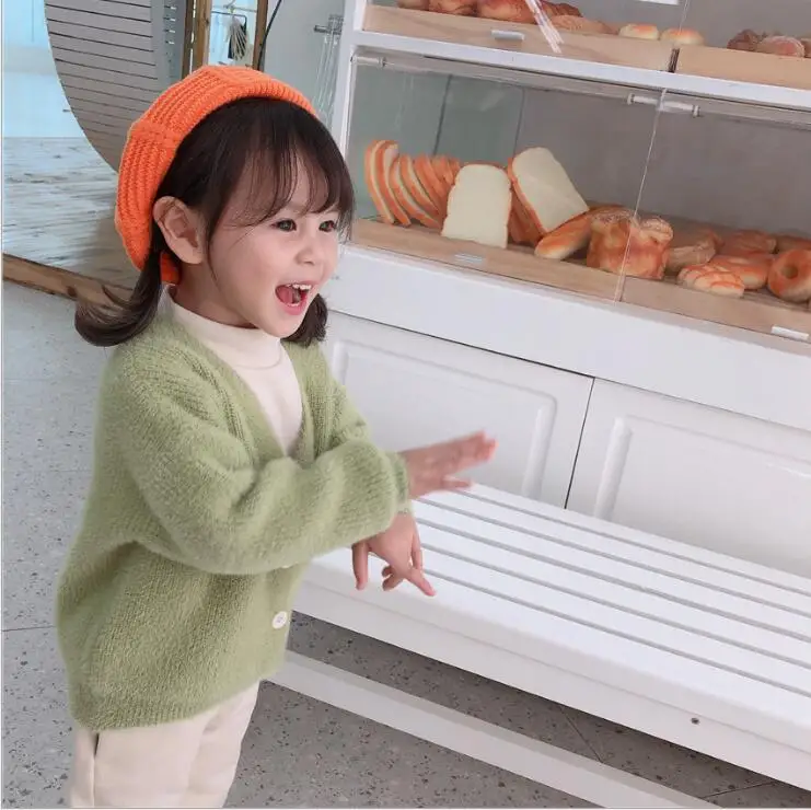 New Arrival Girls Boys Knitted Sweaters Autumn Winter Full Sleeve Fashion Kids Cardigan 1-6 Years PQ495