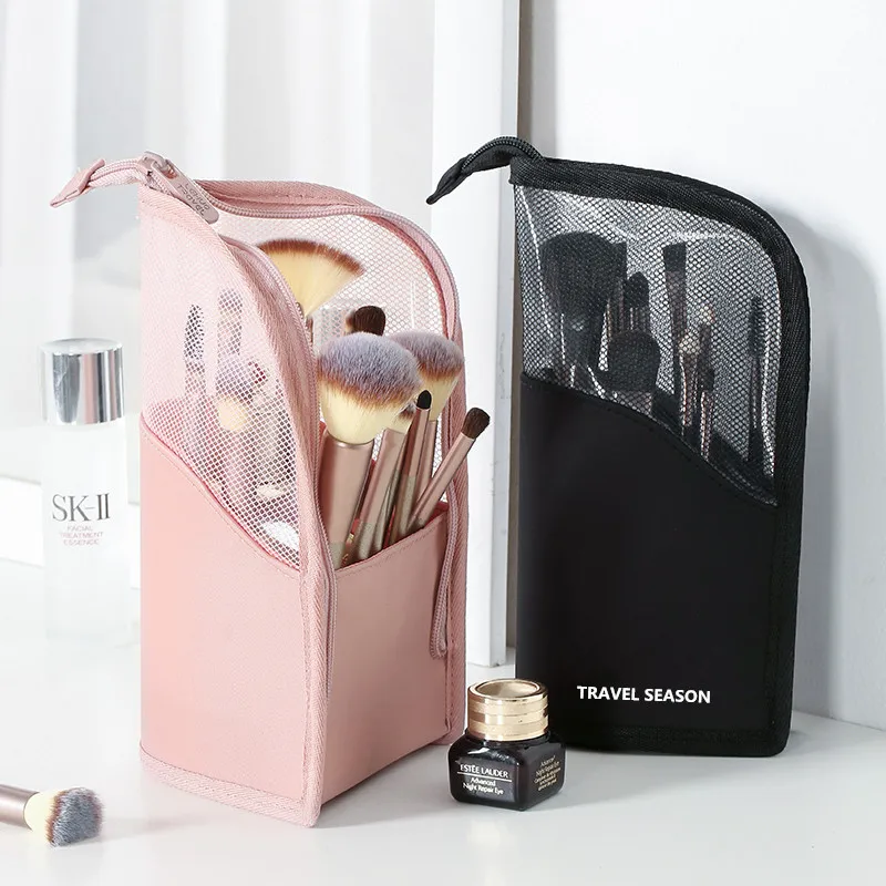 Trousse de toilette Bertoni avec fermeture éclair Pochette cosmétique pour maquillage Organiseur en feutre, motif Sérénité main image 1