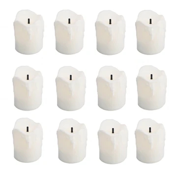 

12Pcs LED Flameless Candle Drips on Side Electric Tea Lights Battery Operated Candle No Flame Votive Candles Home Decor