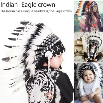

Indian feather headdress party decoration Photo Props Christmas children decoration