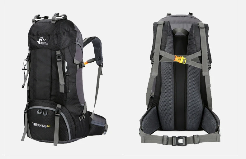 Acampamento ao ar Mochila com Capa de Chuva à Prova Água para Montanhismo Bolsa de Esportes Livre Dwaterproof Caminhadas Mochilas Molle Escalada 60l 26 capa de chuva à prova dwaterproof água