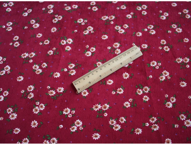Полметра Свежий маленький цветочный принт хлопок вельвет ткань для платья рубашка пальто женская одежда материал T935