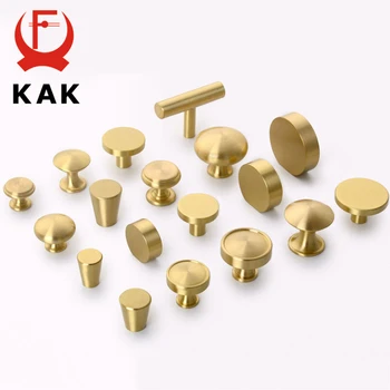 KAK Brass Furniture Handles Copper Cabinet Knobs Wardrobe Dresser Drawer Knobs Kitchen Cupboard Chinese Style Door Handle Pulls