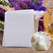 100 шт./лот 60*75 мм шнурок напрягающий Чай Пособия по кулинарии отдельные сито для приправ Чай сумки пустые Чай сумки