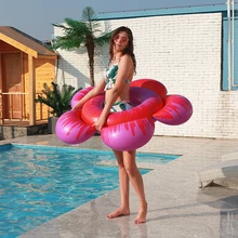 Красный цветок солнца плавательный круг золотые розовые блестки бассейн поплавок надувная трубка летних вечеринок игрушки надувной матрас вечерние водные игрушки