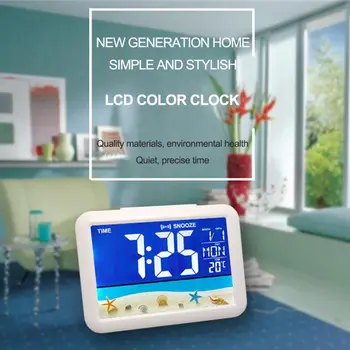 

Color Screen Digital Calendar Alarm Clock Large Screen Electronic Clock Home Decor Desktop Clocks Toys 2020