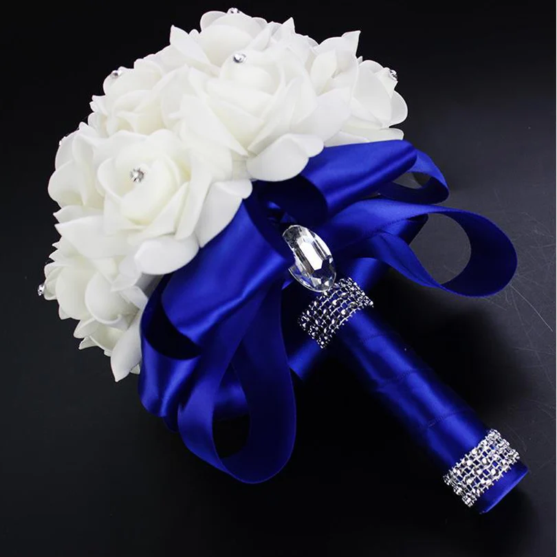 BLOSMON Fiori Finti Decorazioni Rosa Gypsophila 2 Pezzi Blu Reale Rose Gipsofila Fiori Artificiali per Centrotavola Matrimonio Rose Finte Pianta Finta da Interno per Decorativi Casa Centro Tavola DIY
