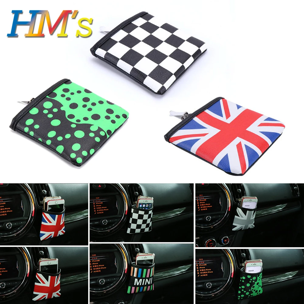 

For Mini Cooper R56 F56 F55 Car Air Outlet Storage Bag for Mini Clubman F54 Cell Phone Glove Hanging Bag for Countryman R60 F60