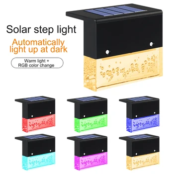 

4Pcs Solar Deck Lights Solar Step Light Auto On/Off Outdoor LED Solar Lights Waterproof Light For Patio Yard Steps Fence Pathway