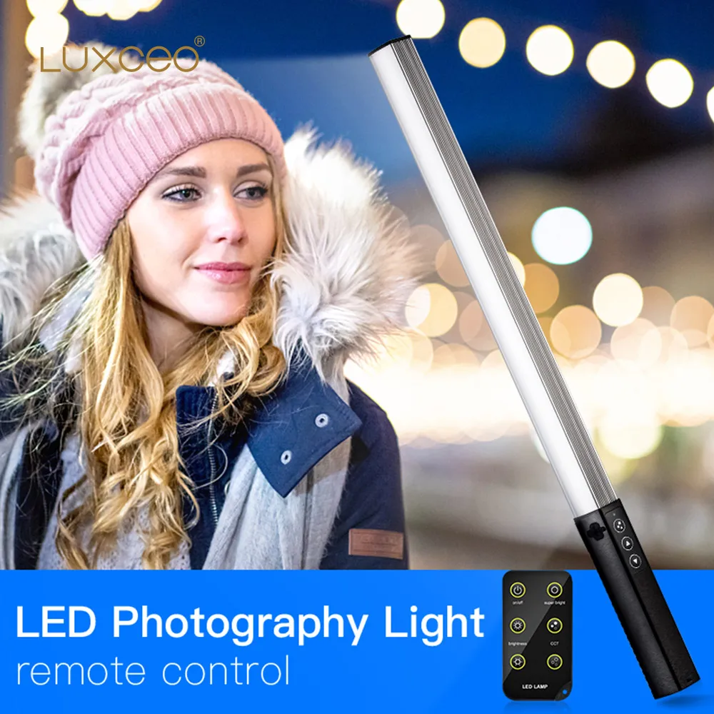 Luxceo Tv Studio Light Remote Control Handheld Photography Lights Photo