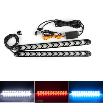 

2pcs LED Daytime Running Light Headlight DRL Strip Car Styling Waterproof White Day Light Sequential Flow Yellow Turn Signal