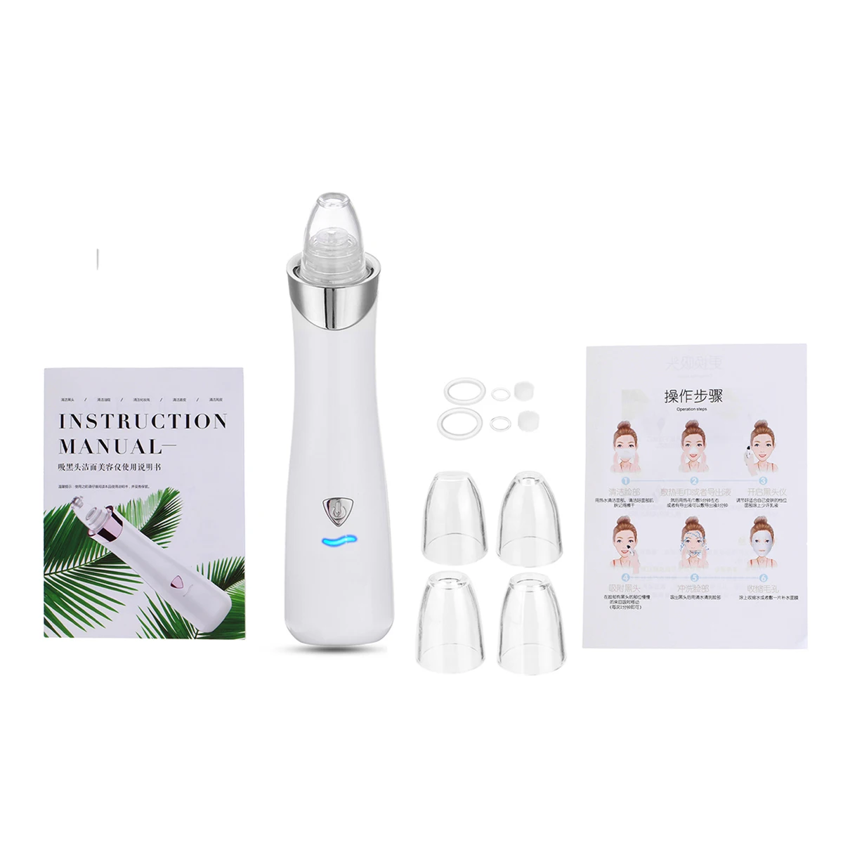 

6 Gear Electric Rechargeable Beauty Instrument Vacuum Suction Blackhead Remover Facial Pore Cleaner Blackhead Acne
