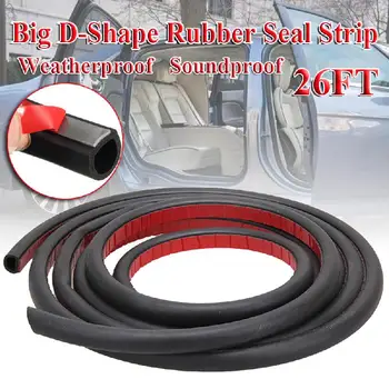 

Universal 8m Self-Adhesive D Type Shape Rubber Seal Weather Strip Soundproofing Collision Avoidance Door Edge Moulding Trim