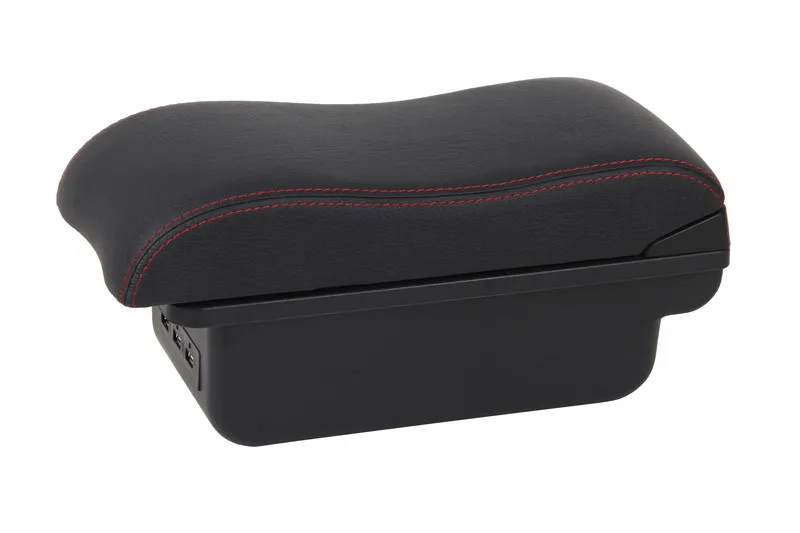Для hyundai акцент подлокотник 2006 2007 2008 2009 2011+ USB+ двойной Слои+ свет - Название цвета: C2 style black
